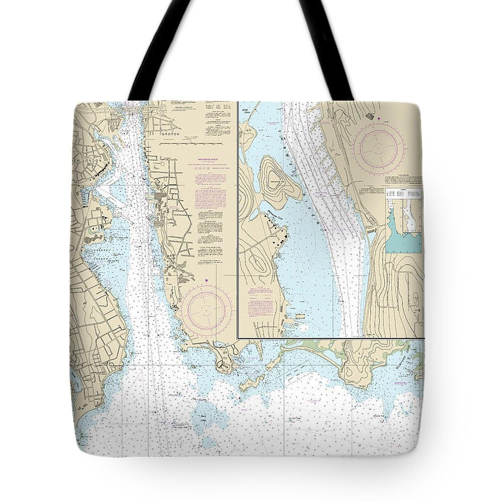 Nautical Chart-13213 New London Harbor-vicinity, Bailey Point-smith Cove - Tote Bag