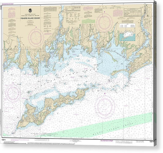 Nautical Chart-13214 Fishers Island Sound  Acrylic Print