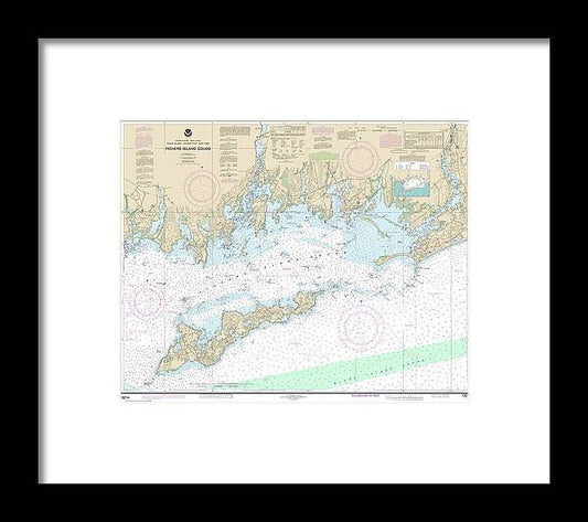 A beuatiful Framed Print of the Nautical Chart-13214 Fishers Island Sound by SeaKoast