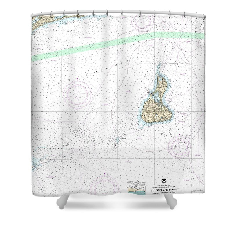 Nautical Chart 13215 Block Island Sound Point Judith Montauk Point Shower Curtain