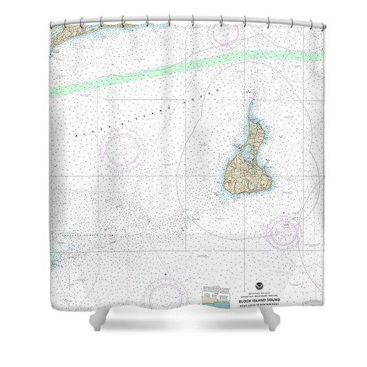 Nautical Chart 13215 Block Island Sound Point Judith Montauk Point Shower Curtain