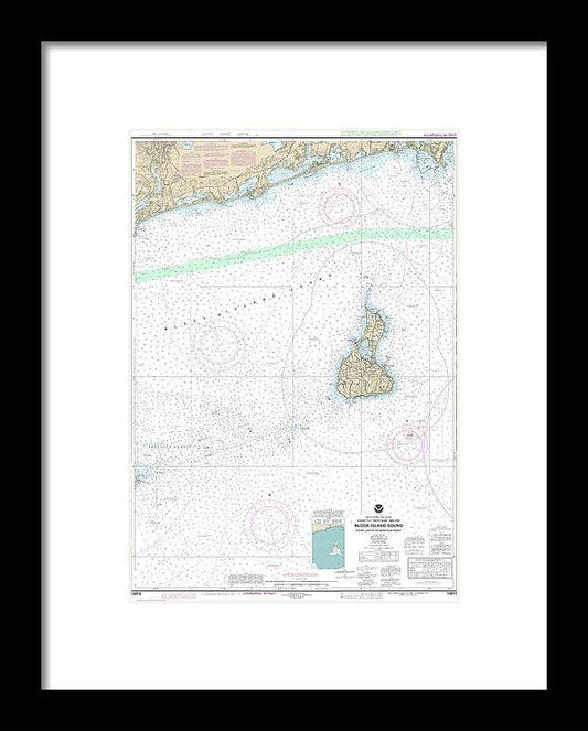 Nautical Chart-13215 Block Island Sound Point Judith-montauk Point - Framed Print