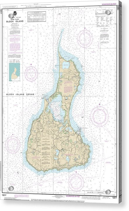 Nautical Chart-13217 Block Island - Acrylic Print