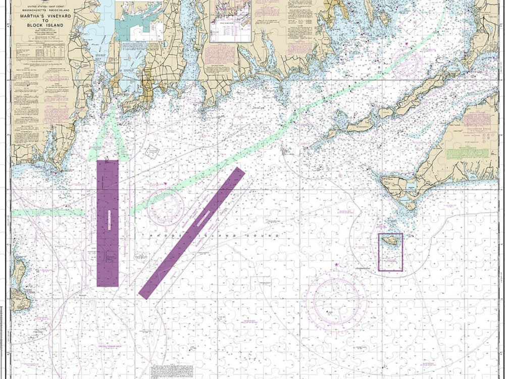 Nautical Chart 13218 Marthas Vineyard Block Island Puzzle