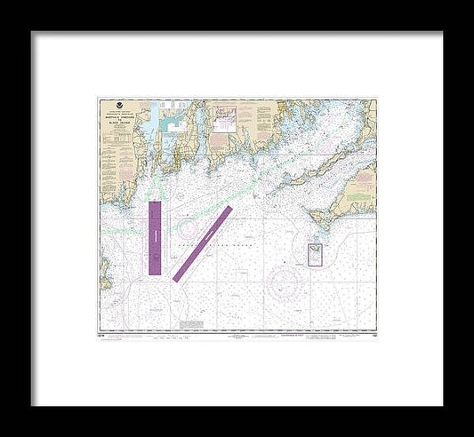 A beuatiful Framed Print of the Nautical Chart-13218 Marthas Vineyard-Block Island by SeaKoast