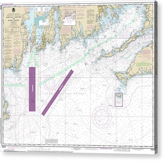 Nautical Chart-13218 Marthas Vineyard-Block Island  Acrylic Print