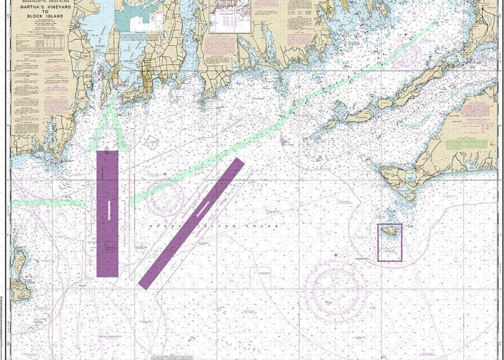 Nautical Chart-13218 Marthas Vineyard-block Island - Puzzle