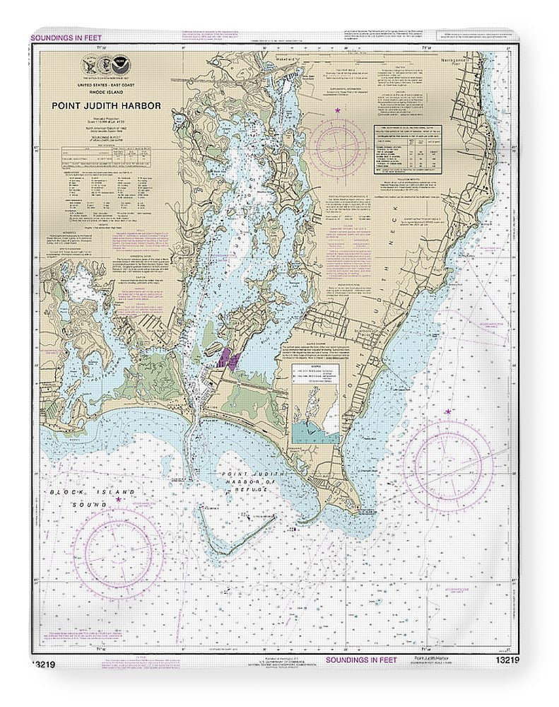 Nautical Chart-13219 Point Judith Harbor - Blanket
