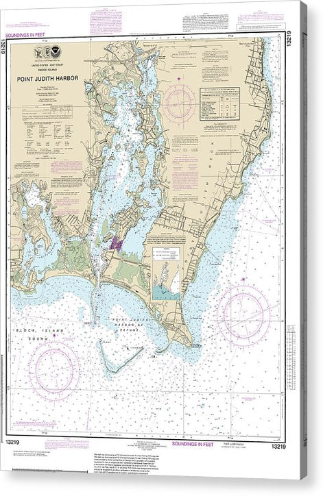 Nautical Chart-13219 Point Judith Harbor  Acrylic Print