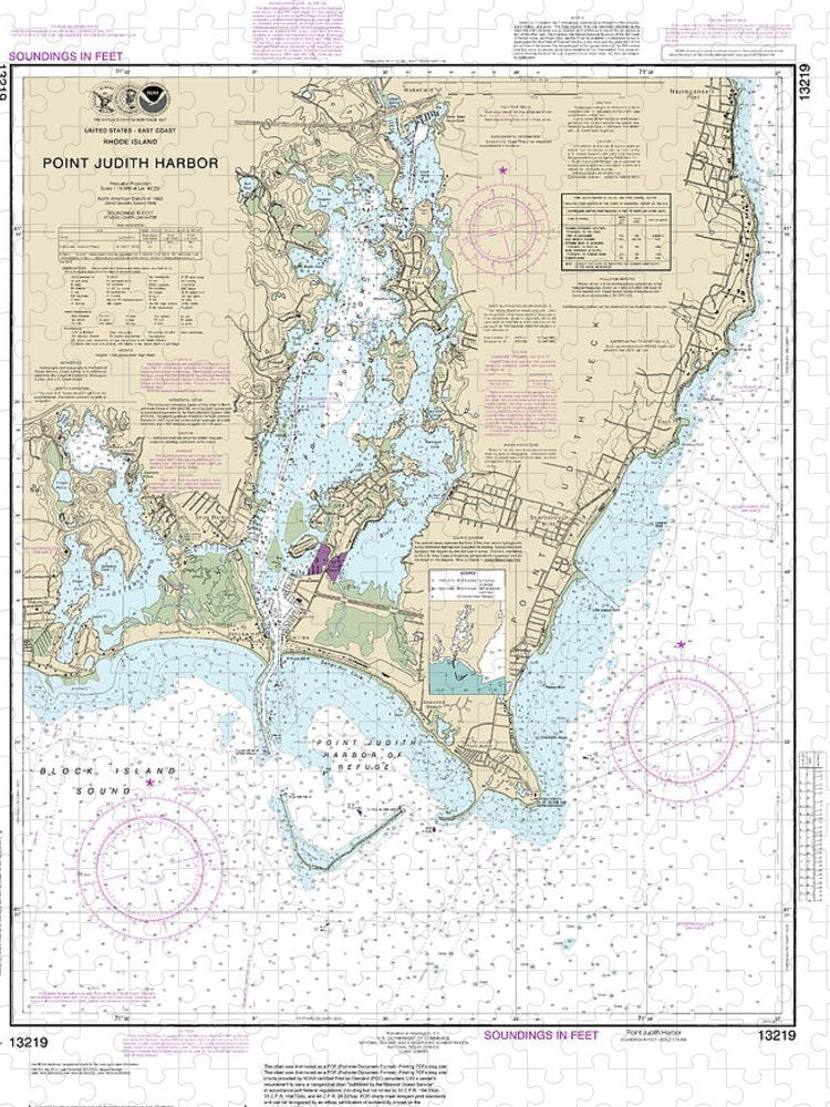 Nautical Chart 13219 Point Judith Harbor Puzzle