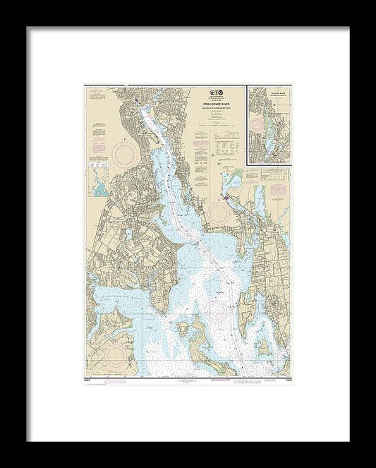 Nautical Chart-13224 Providence River-head-narragansett Bay - Framed Print