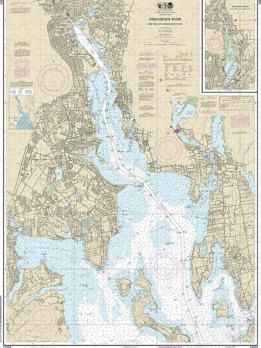 Nautical Chart 13224 Providence River Head Narragansett Bay Puzzle