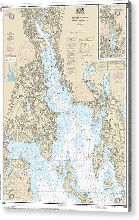 Nautical Chart-13224 Providence River-head-narragansett Bay - Acrylic Print