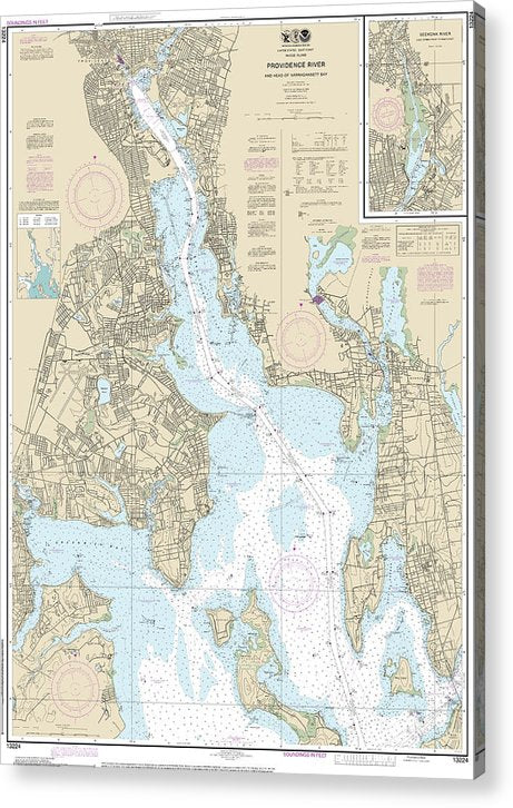 Nautical Chart-13224 Providence River-Head-Narragansett Bay  Acrylic Print