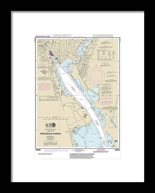 A beuatiful Framed Print of the Nautical Chart-13225 Providence Harbor by SeaKoast