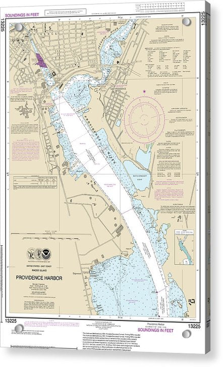 Nautical Chart-13225 Providence Harbor - Acrylic Print