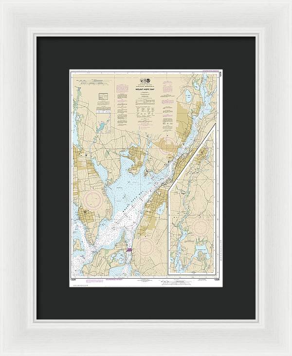 Nautical Chart-13226 Mount Hope Bay - Framed Print