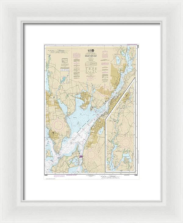 Nautical Chart-13226 Mount Hope Bay - Framed Print