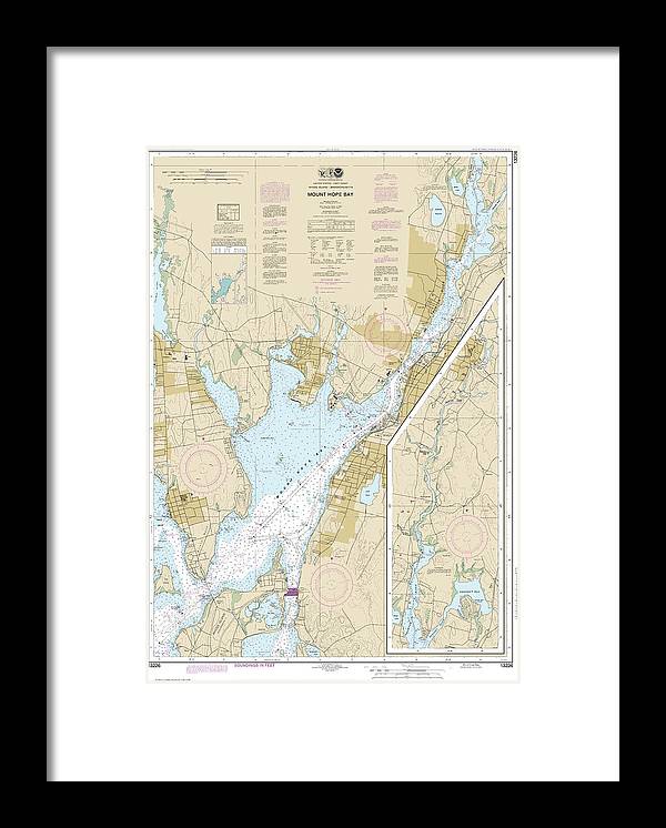 Nautical Chart-13226 Mount Hope Bay - Framed Print