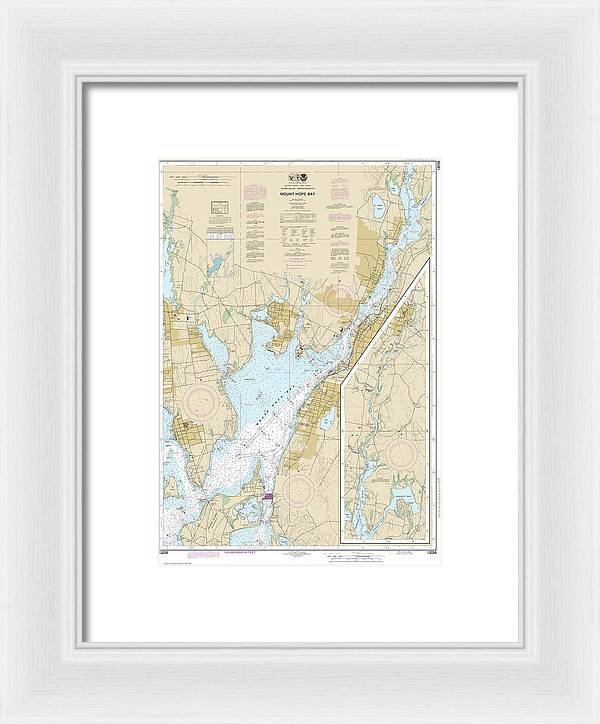 Nautical Chart-13226 Mount Hope Bay - Framed Print