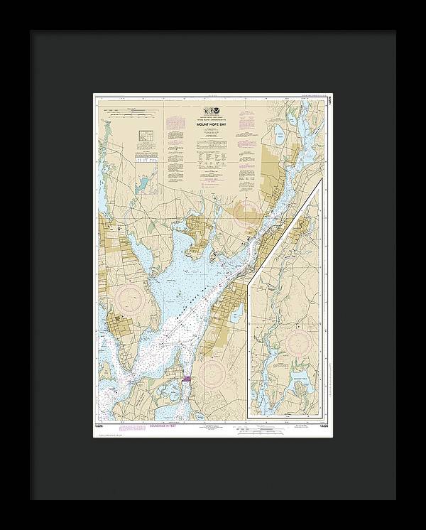 Nautical Chart-13226 Mount Hope Bay - Framed Print