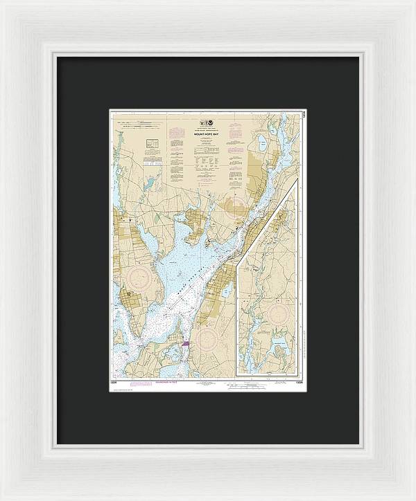 Nautical Chart-13226 Mount Hope Bay - Framed Print