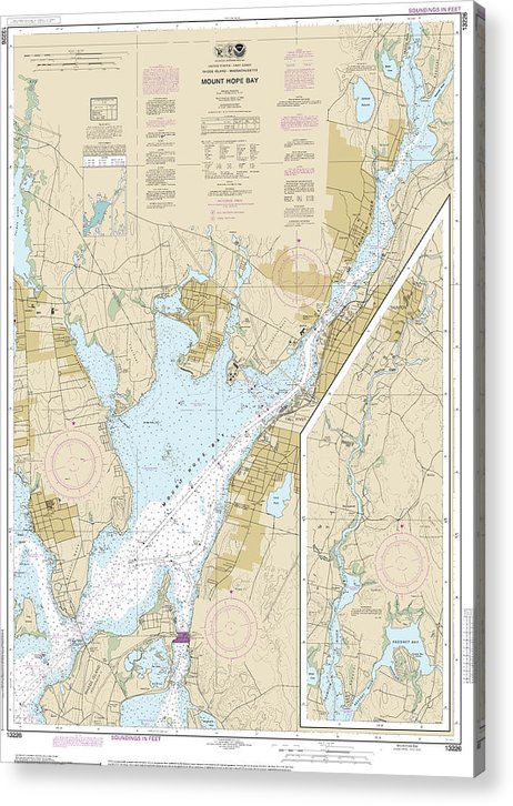 Nautical Chart-13226 Mount Hope Bay  Acrylic Print