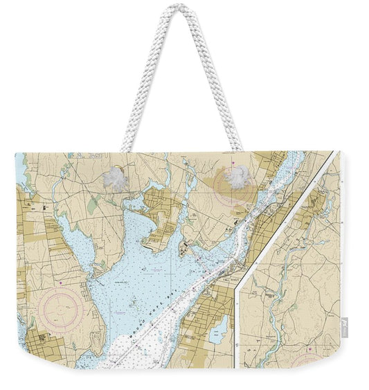 Nautical Chart-13226 Mount Hope Bay - Weekender Tote Bag