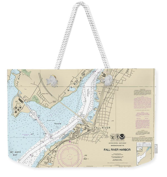 Nautical Chart-13227 Fall River Harbor, State Pier - Weekender Tote Bag