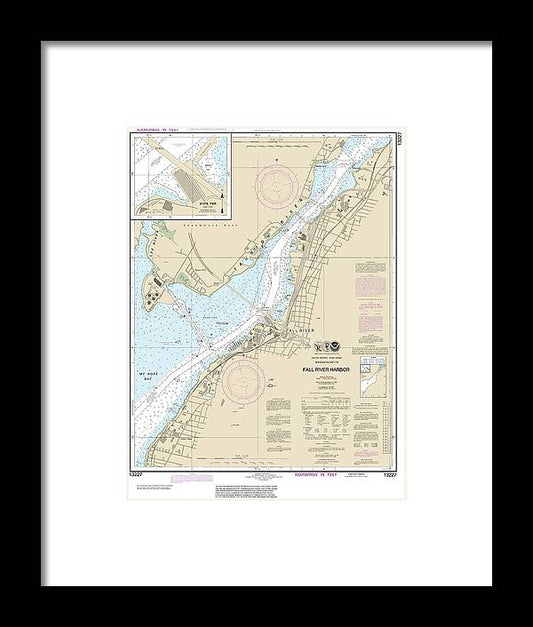 A beuatiful Framed Print of the Nautical Chart-13227 Fall River Harbor, State Pier by SeaKoast