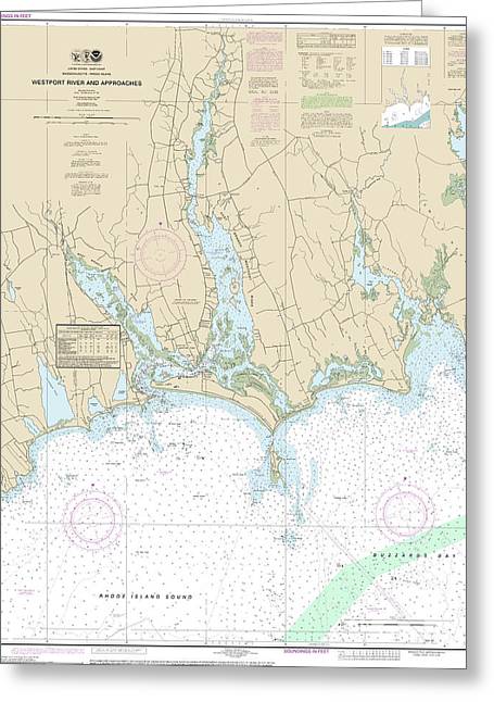 Nautical Chart-13228 Westport River-approaches - Greeting Card