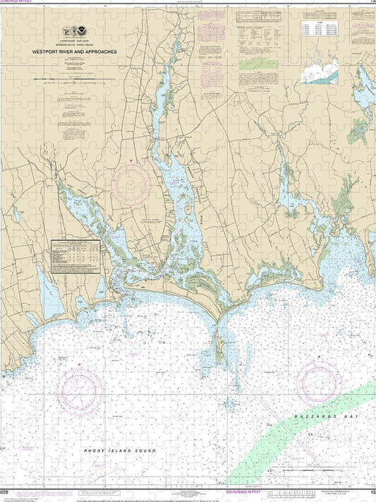 Nautical Chart 13228 Westport River Approaches Puzzle