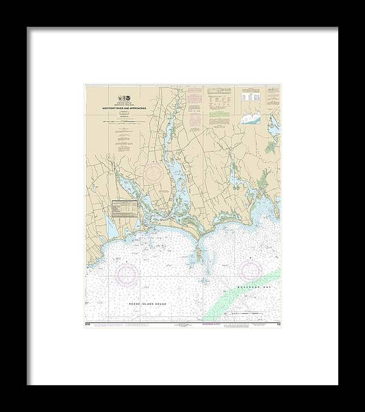 A beuatiful Framed Print of the Nautical Chart-13228 Westport River-Approaches by SeaKoast