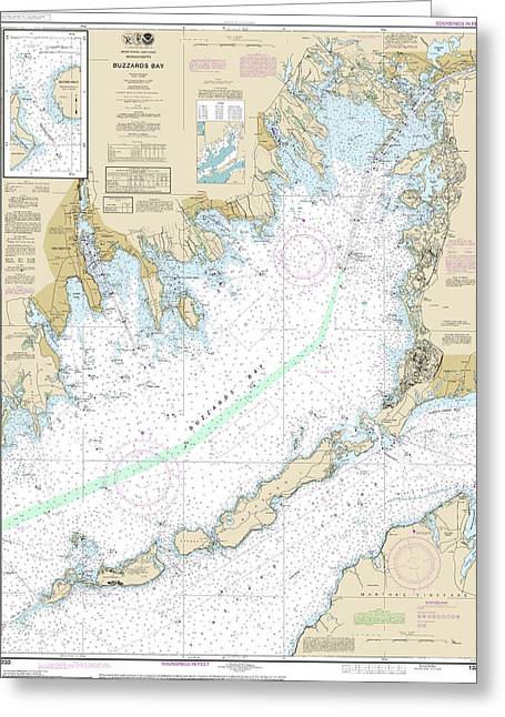 Nautical Chart-13230 Buzzards Bay, Quicks Hole - Greeting Card