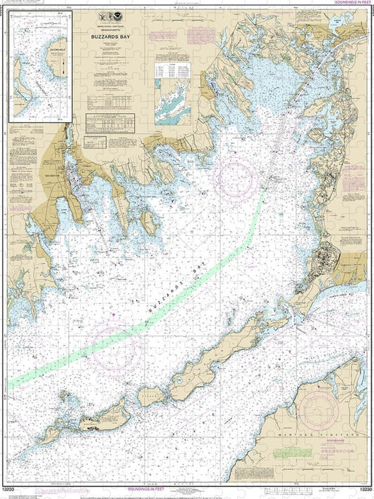 Nautical Chart 13230 Buzzards Bay, Quicks Hole Puzzle