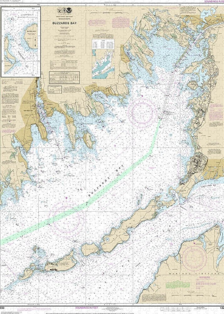 Nautical Chart-13230 Buzzards Bay, Quicks Hole - Puzzle