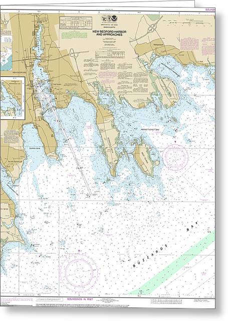 Nautical Chart-13232 New Bedford Harbor-approaches - Greeting Card