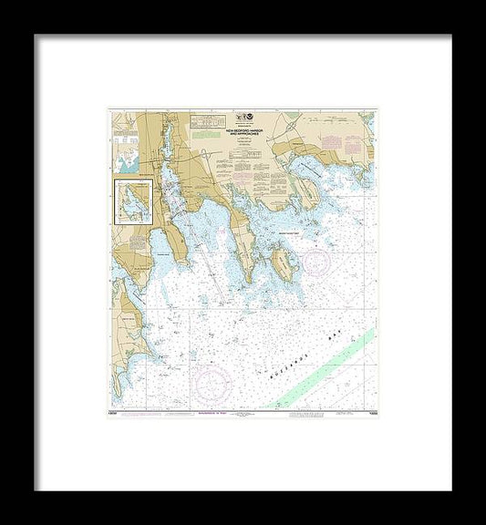 A beuatiful Framed Print of the Nautical Chart-13232 New Bedford Harbor-Approaches by SeaKoast