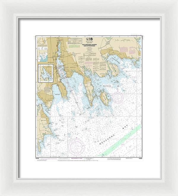 Nautical Chart-13232 New Bedford Harbor-approaches - Framed Print
