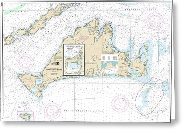 Nautical Chart-13233 Marthas Vineyard, Menemsha Pond - Greeting Card