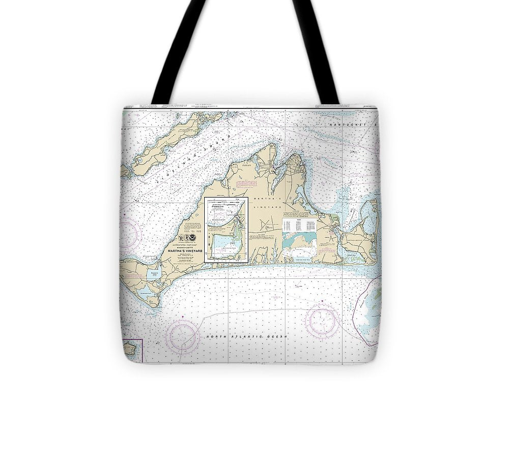 Nautical Chart 13233 Marthas Vineyard, Menemsha Pond Tote Bag