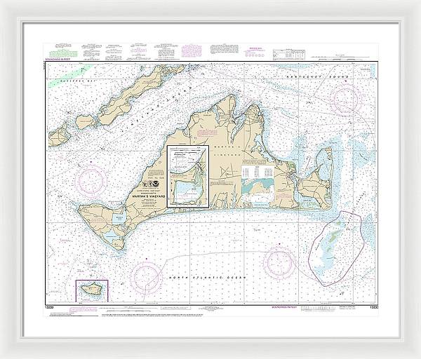 Nautical Chart-13233 Marthas Vineyard, Menemsha Pond - Framed Print