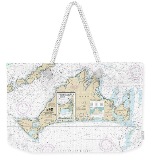 Nautical Chart-13233 Marthas Vineyard, Menemsha Pond - Weekender Tote Bag