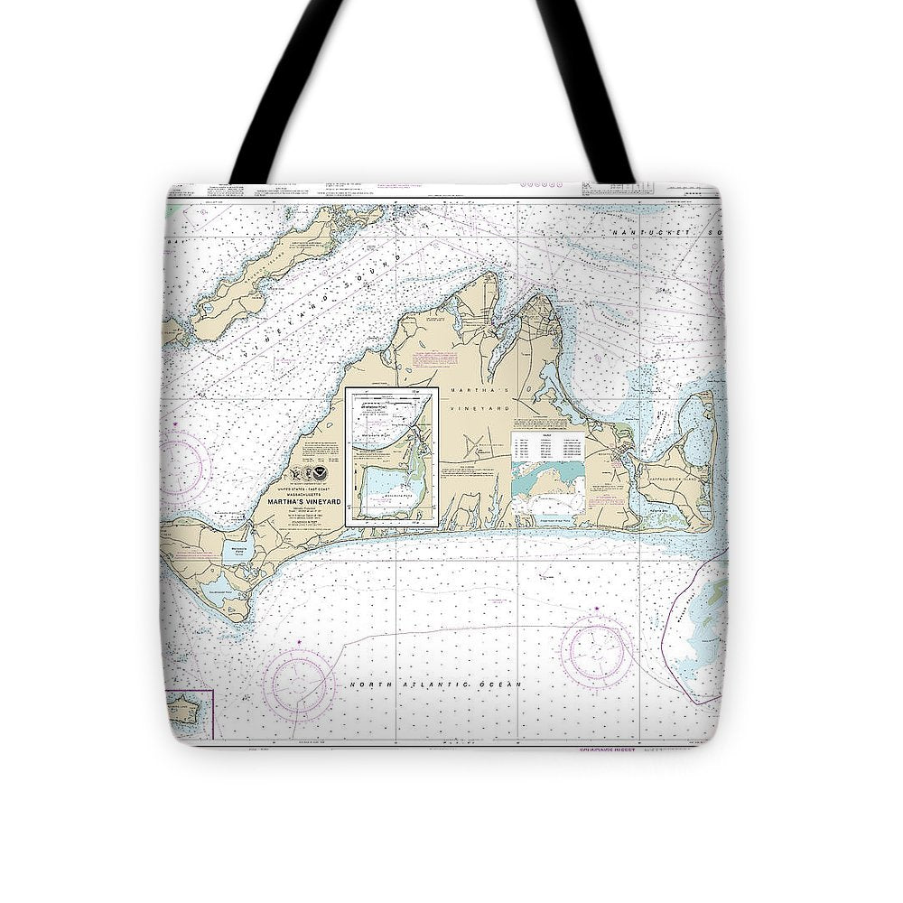 Nautical Chart-13233 Marthas Vineyard, Menemsha Pond - Tote Bag