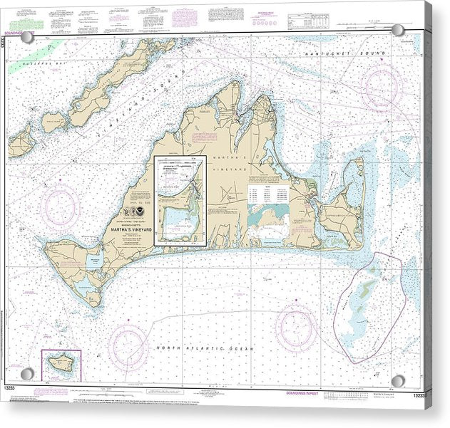 Nautical Chart-13233 Marthas Vineyard, Menemsha Pond - Acrylic Print