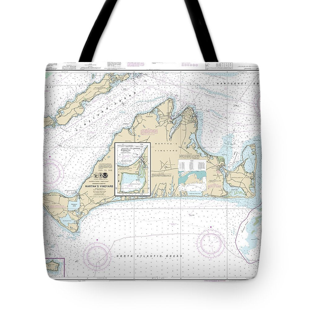 Nautical Chart-13233 Marthas Vineyard, Menemsha Pond - Tote Bag