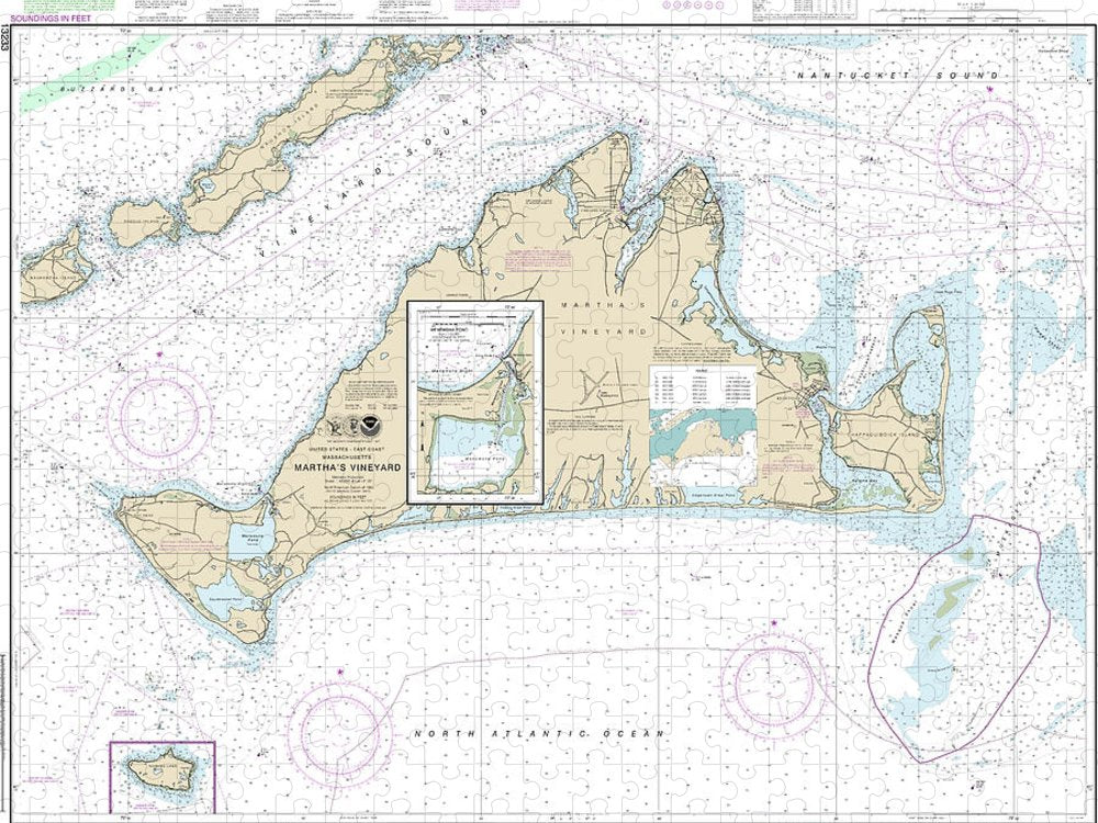 Nautical Chart 13233 Marthas Vineyard, Menemsha Pond Puzzle