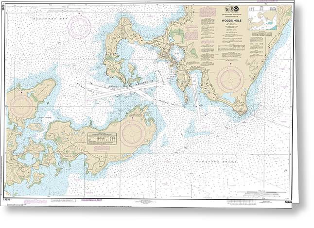 Nautical Chart-13235 Woods Hole - Greeting Card