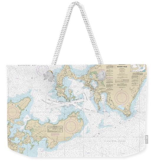 Nautical Chart-13235 Woods Hole - Weekender Tote Bag