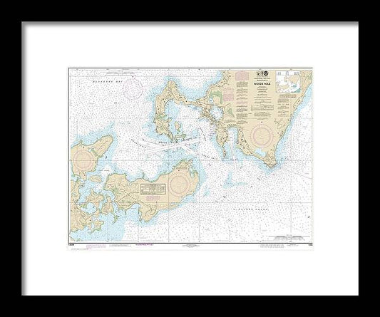 Nautical Chart-13235 Woods Hole - Framed Print